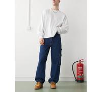 Dr. Denim - Colt - Jeans cargo ampi con vita medio alta e fondo ampio lavaggio Stream scuro rétro-Blu XS34