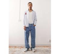 Dr. Denim - Omar - Jeans dritti ampi comodi con stampa "Anniversary" rétro-Blu W26 L32