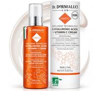Dr. Dermaluci Lab Crema Viso Idratante BIO 5 Acidi Ialuronici 100ml | Antirughe, Elasticizzante - Vitamina C, Hexapeptide-8, Rosa Damascena - Pelli Secche e Mature - AIAB, Made in Italy