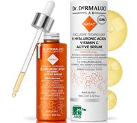 Dr. Dermaluci Lab Siero Viso Antietà 5 Acidi Ialuronici BIO 100ml | Idratante, Illuminante, Antirughe - Vitamina C, Niacinamide, Hexapeptide-8, Rosa Damascena - AIAB, Made in Italy