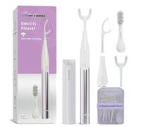 Dr. Emma Filo interdentale elettrico, per adulti e bambini, stimolatore gengivale, detergente per denti, strumento riutilizzabile con spazzolino da denti, alternativa al filo interdentale, viola
