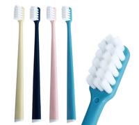 DR.EMMET Spazzolino da denti ultra morbido per adulti, setole morbide per la cura dei denti e delle gengive sensibili, per un sorriso luminoso, con custodia da viaggio individuale (confezione da 4)