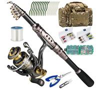 Dr.Fish Canna da pesca e mulinello Combo 125 pezzi telescopico Spinning Pole Reel Gear Equipment Set per adulti Pieghevole Viaggio Set completo da pesca da uomo Starter Acqua Dolce Salata 2,1 m