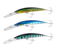 Dr.Fish Confezione da 3 esche da pesca a forma di minnow da 17,8 cm e 4 m, esche da pesca in acqua salata dura, esche da pesca a traina, pesca a traina, spine da pesca d'acqua dolce, sgombro, pesce