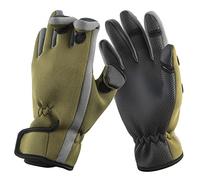 Dr.Fish Guanti da pesca con 3 dita esposte per uomo e donna, impermeabili, antiscivolo, antivento, traspiranti e mantengono al caldo durante la pesca, ciclismo, sport all'aria aperta invernali