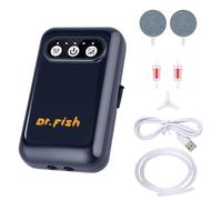 Dr.Fish Pompa ad aria per acquario, alimentata a batteria, 5200 mAh, ricaricabile tramite USB, fino a 72 ore di durata, silenziosa, per pesca all'aperto, secchio per esche vive, blu scuro