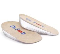 Dr.Foot Solette per aumentare l'altezza, inserti per cuscinetti per tallone, inserti per sollevamento del tallone per discrepanze sulla lunghezza delle gambe, Beige, Small (1" Height)
