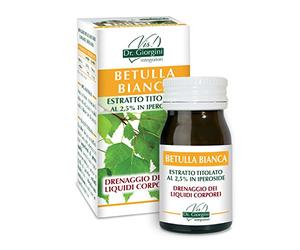 Dr Giorgini Integratore Alimentare, Monocomponenti Erbe Betulla Bianca Estratto Titolato al 2,5% in Iperoside Pastiglie - 30 g