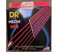 'DR HiDef Red Neon Acoustic 012", 016", 024", 032", 042", 054 Corde per chitarra folk/fluorescenti (si illuminano al buio)