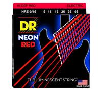 'Dr HiDef Red Neon Lite-Heavy 009 "N, 011", 016 ", 026", 036 ", 046 - Set di corde per chitarra elettrica/fluorescente (Leuchten al buio)