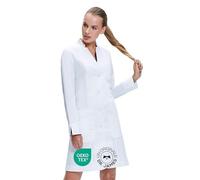 Dr. James Camice da Laboratorio da Donna Aderente con Taglio Sartoriale con Polsino Ripiegabile L (Fabbricante 46 IT)