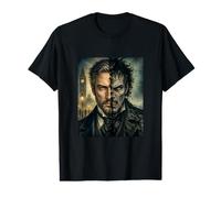 Dr Jekyll e Mr Hyde Split Face Classic Horror letterario Maglietta con Stampa Grafica Economica