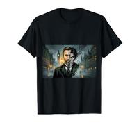 Dr Jekyll e Mr Hyde Split Face Classic Horror letterario Maglietta con Stampa Grafica Economica