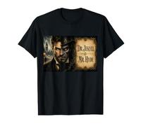 Dr Jekyll e Mr Hyde Split Face Classic Horror letterario Maglietta con Stampa Grafica Economica