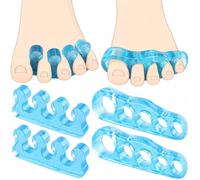 Dr. JK - Separatore per dita dei piedi in gel, 4 paia, blu, correttore per alluce valgo