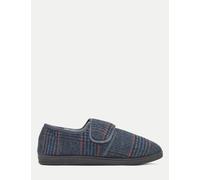 Dr Keller Wide Fit Faux Fur Lined Touch Fasten Slipper David