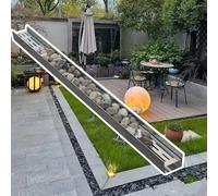 Dr Kit francese resistente, sistema lineare Dr Kit1,2 m, per patio, giardino, piscina, 2 pezzi, copertura canale profilo basso (150 x 50 mm)