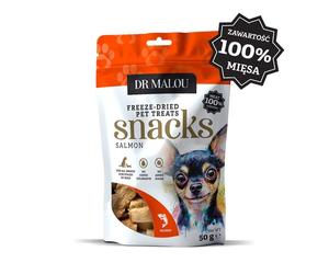 DR MALOU Bocconcini di carne 100% salmone liofilizzato 2x50g snack per cani