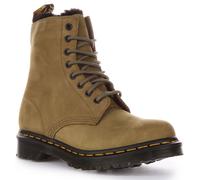 DR MARTENS 1460 Serena Foderato Pelle Caviglia Donna Stivali IN Verde Oliva
