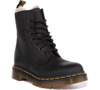 DR MARTENS 1460 Serena Pelliccia Pelle Stivali Caviglia Donna Verde Oliva Size 3