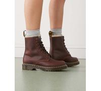 DR MARTENS 1460 SERENA BUTTERSCOTCH ORLEANS MARRONE CUOIO INTERNO IN PELLICCIA