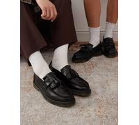 Dr. Martens - Adrian - Mocassini unisex neri lisci lucidi in pelle con nappe-Nero 48