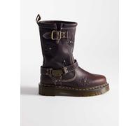 Dr. Martens - Anistone - Stivali marrone scuro con fiore in rilievo 37