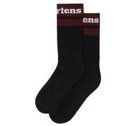 Dr. Martens Athletic Logo Cotton Blend - Calzino unisex, Nero/rosso ciliegia, M/L