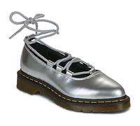 Dr. Martens Ballerine Elphie II Lace Up Silver Metallic Patent Lamper in Argento 38