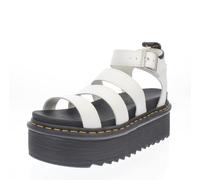 Dr. Martens Blaire Quad - Sandali Platform In Pelle Bianco - Donna Scarpe