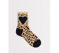 Dr Martens - Calzini con stampa leopardata a cuori multicolore M-L
