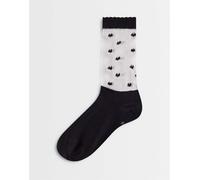Dr. Martens - Calzini neri in rete con cuori-Nero S-M