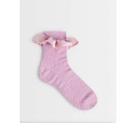 Dr Martens - Calzini soffici rosa polvere con volant in raso M-L