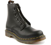 DR MARTENS Donna 1460 Pascal Zip Frontale Giallo Cucitura IN Nero Taglia UK 3 -
