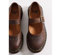 Dr. Martens - Mary Jane - Scarpe marrone scuro con fiori in rilievo 36