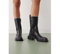 Dr Martens - Maybole Hi - Stivali alti neri in vernice effetto screpolato-Nero 39