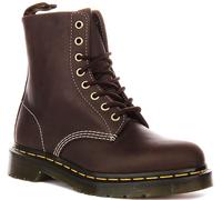 Dr Martens Pascal Wyomin Pelle 8 Occhiello Pizzo Donna Stivali IN Brown EU 36-42