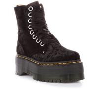 DR MARTENS per Vegani Jadon Velluto Riccio Plateau Stivali da Donna Nero UK 3 -