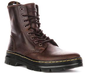Dr Martens Pettini Pelle 8 Occhio Robusto Tract Stivali Uomo Marrone Scuro