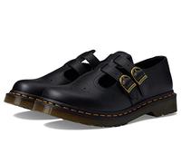 Dr. Martens Vegan 8065, Mary Jane Flat Unisex, Nero Felix Rub off, 4 UK