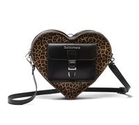 Dr. Martens Zaino trasparente a forma di cuore, Kiev nero + leopardo Hair-on, Mini
