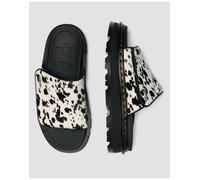 Dr. Martens - ZebZag - Sliders in cavallino neri con stampa dalmata-Nero 41