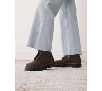 Dr. Martens Stivali da combattimento senza lacci Zebzag unisex per adulti, Marrone scuro, 9 Women/8 Men