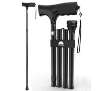 Dr. Maya Cane pieghevole per uomini e donne - pieghevole, regolabile, leggero, canes collapsible for Seniors and Adults - Durable Fold-Up T Handles Cane - Canes for Men (Black)