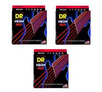 DR NRE-9/46 Corde per chitarra elettrica Hi-Def Neon Red, 009-046, confezione da 3