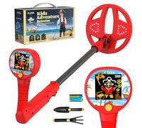 DR.ÖTEK Metal Detector Bambini, Schermo a Colori Innovativo, Piastra da 17 cm con Luce LED, Design Leggero e Regolabile, Impugnatura Morbida, Regalo Perfetto per Bambini dai 3 ai 12 Anni,Rosso