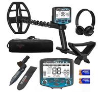 DR.ÖTEK Metal Detector - Set professionale di metal detector ad alta precisione e innovativo con bilanciamento del pavimento, 5 modalità, bobina doppia D impermeabile da 12", rilevatore oro per caccia
