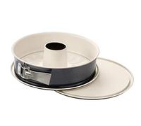 Dr. Oetker BACK-TREND teglia a cerniera con fondo piatto e tubo Ø 26 cm, 2 fondi, rivestimento antiaderente rinforzato in ceramica (colore: crema/antracite) 1 pezzo