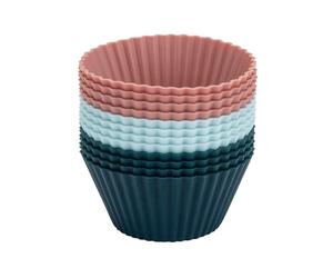 Dr. Oetker Pirottini stampi da forno riutilizzabili, per muffin, cupcakes, set da 12 pezzi, materiale in silicone, resistente da -40 °C a +200 °C, dimensioni Ø 4 x 3,2 cm