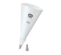 Dr. Oetker sac à Poche Cotone 35 cm, Adattatore Universale e Due beccucci in Acciaio Inox di Alta qualità Inclusi, Accessori da Forno per Decorare e Decorare (Colore: Bianco), quantità: 1 Pezzo